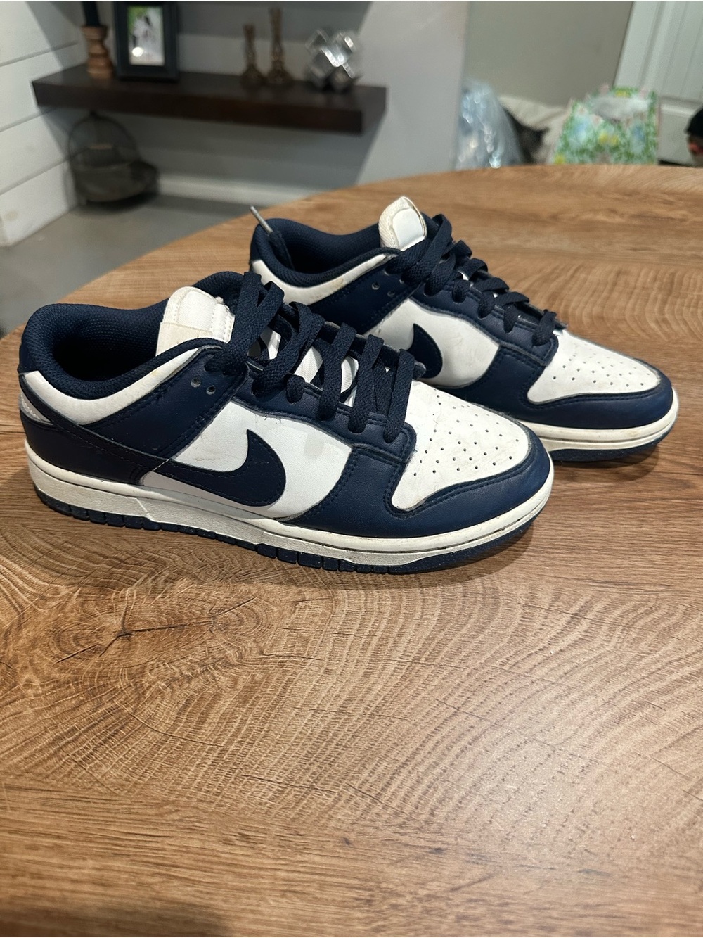 Nike Dunk Low Navy and White Leather Sneakers